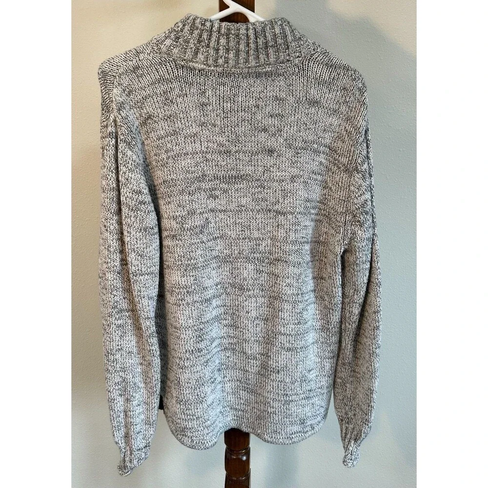 Outpost Makers Men’s Shawl Collar Henley Sweater Gray Knit Button Pullover L